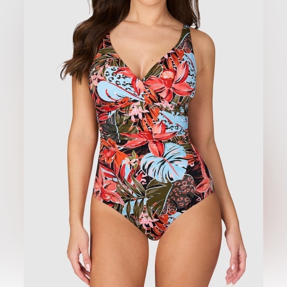 NipTuck Swim Louise Hot Tropics Floral twist front SZ 4 Women's swimsuit